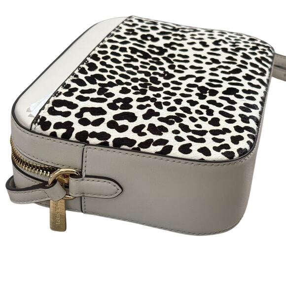 Michael Kors Jet Set Large Leopard Print Calf Hair East West Chain Crossbody Bag - Picture 7 of 8